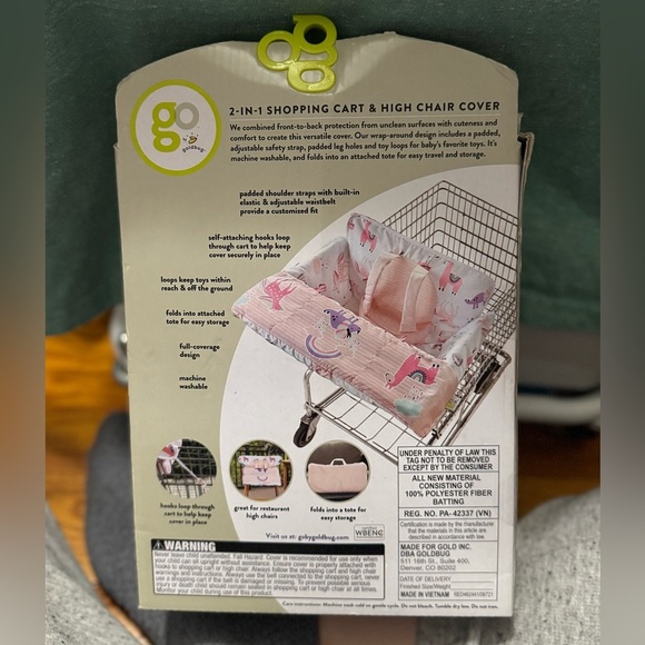 Go by Goldbug 2-in-1 Shopping Cart & High Chair Cover Flamingo - Picture 4 of 4